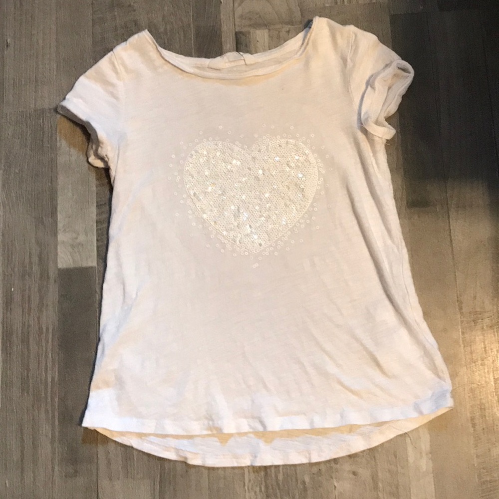 H&M girls sequin heart top.
